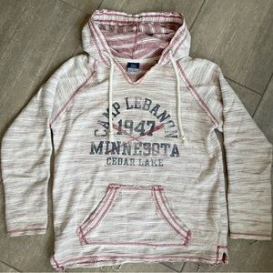 Mv Sport Camp Lebanon Minnesota Striped Terry Hoodie Size XS